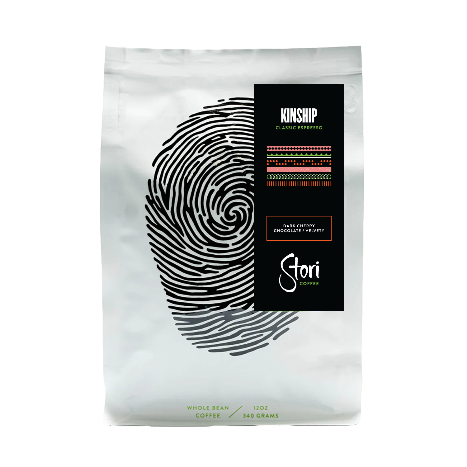 Photo of the front of the Stori Coffee Kinship-Classic-Espresso-Bag