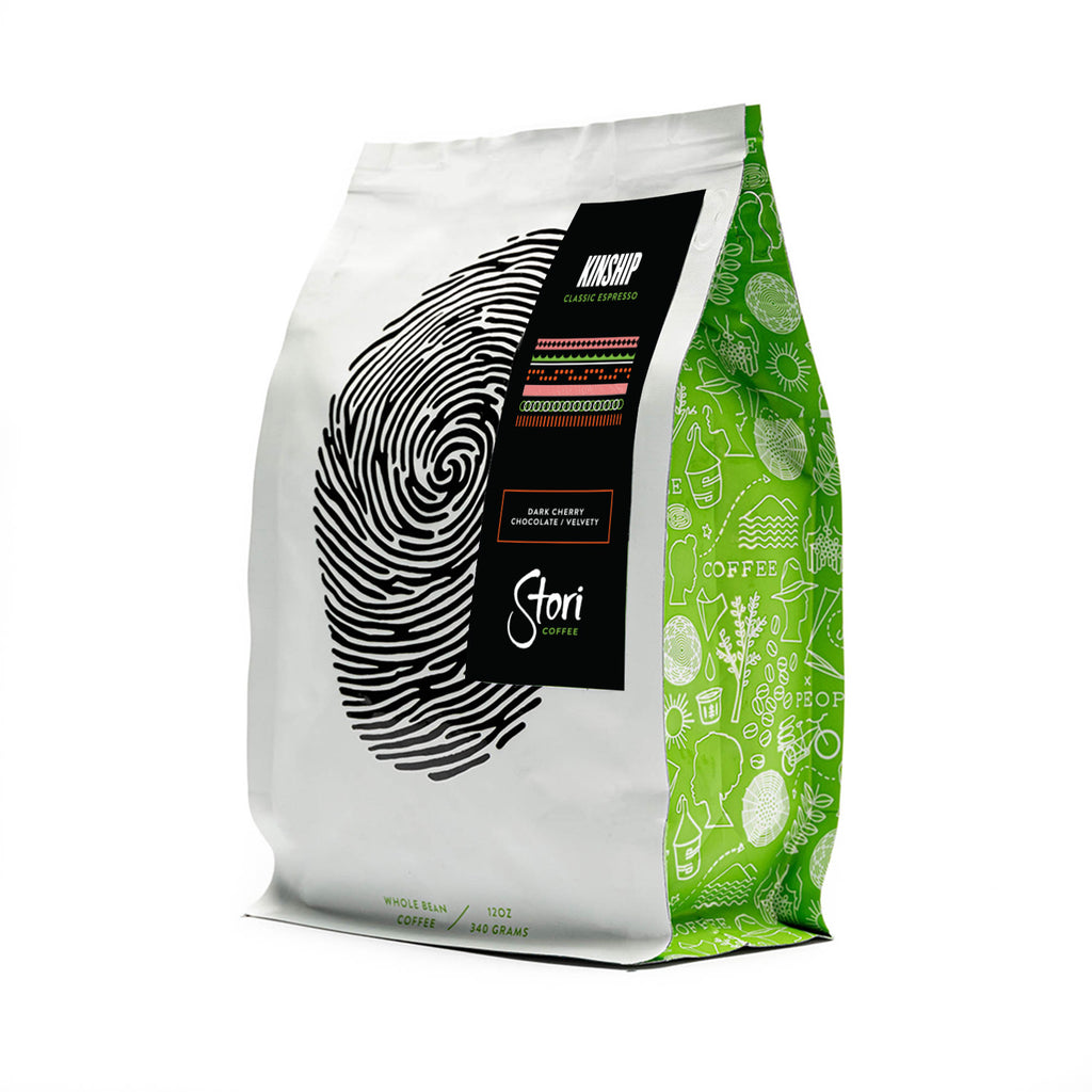Photo of the side of the Stori Coffee Kinship-Classic-Espresso-Bag
